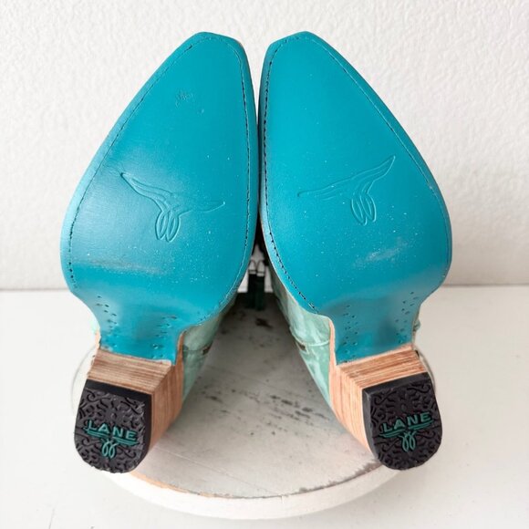 Lane SMOKESHOW Womens Cowboy Boots 9 Taos Turquoise Western Cowgirl Mid Calf NWT - Picture 8 of 11